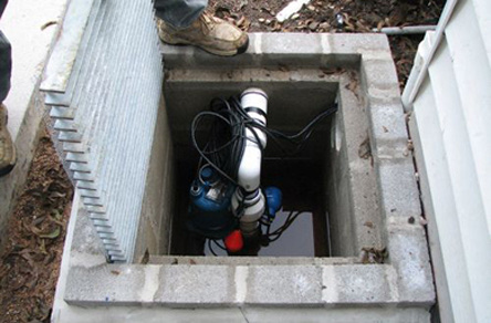 Sump pump installed in a drainage basin in Nocatee