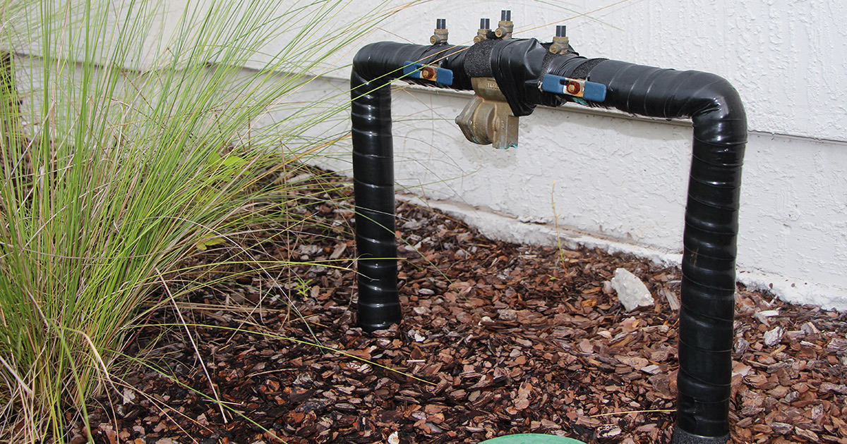 Insulated backflow preventer on an irrigation line in Ponte Vedra Beach