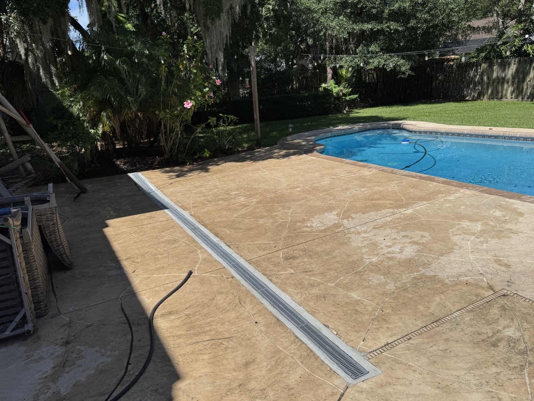 Yard drain and catch basin collecting surface water in Ponte Vedra Beach